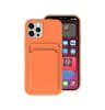 iPhone 13 Pro Max Silikonskal med Korthållare - Orange
