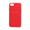 iPhone 7/8/SE (2020/2022) Silikonskal med Korthållare - Röd