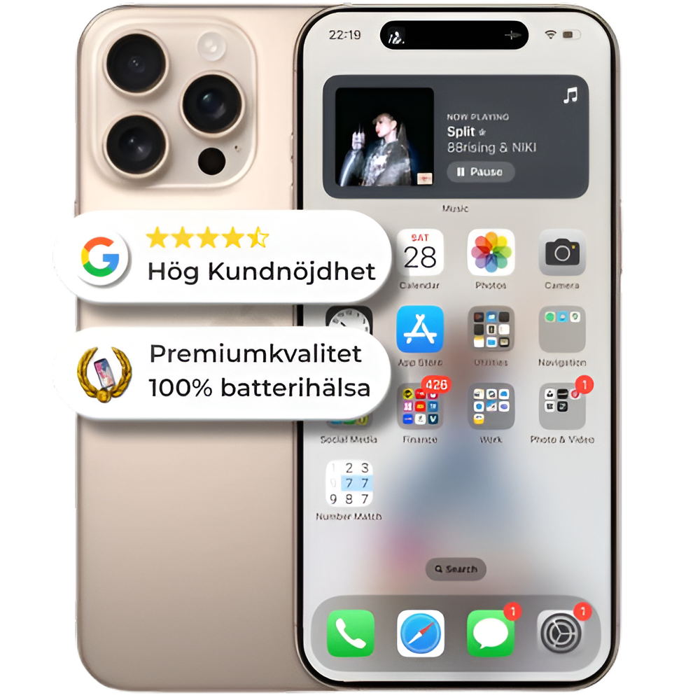 iPhone 16 Pro 128GB 5G 100% Batterihälsa Ökentitan