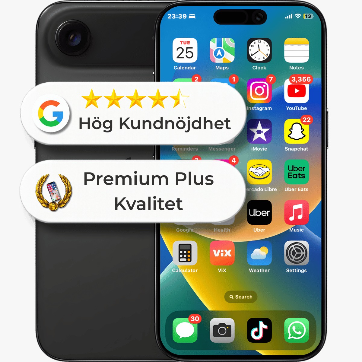 iPhone Air 512GB 5G 100% batterihålsa Svart