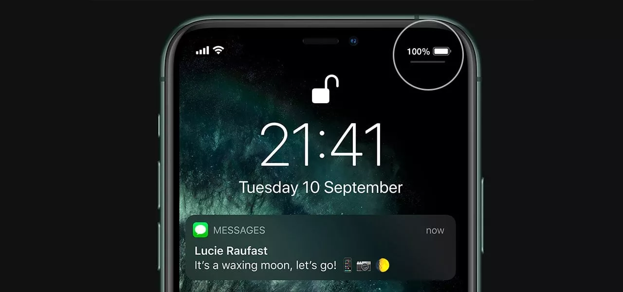 Hur man visar iPhone batteriprocent